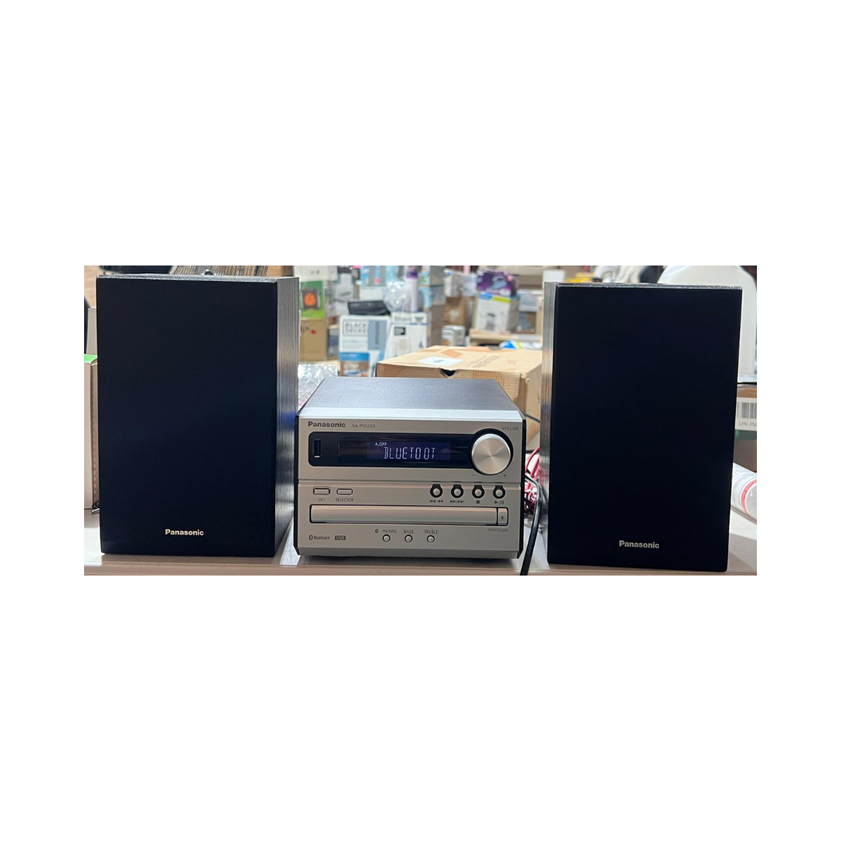 Panasonic 20W CD Micro Hi-Fi System with FM Radio and Bluetooth (SC-PM250GN-S) - As New Condition Panasonic