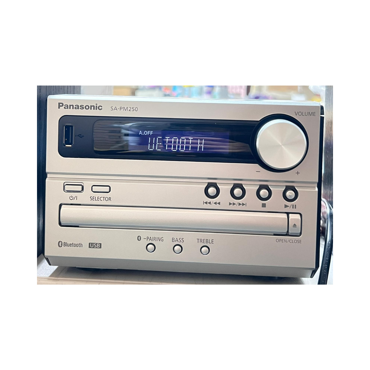 Panasonic 20W CD Micro Hi-Fi System with FM Radio and Bluetooth (SC-PM250GN-S) - As New Condition Panasonic