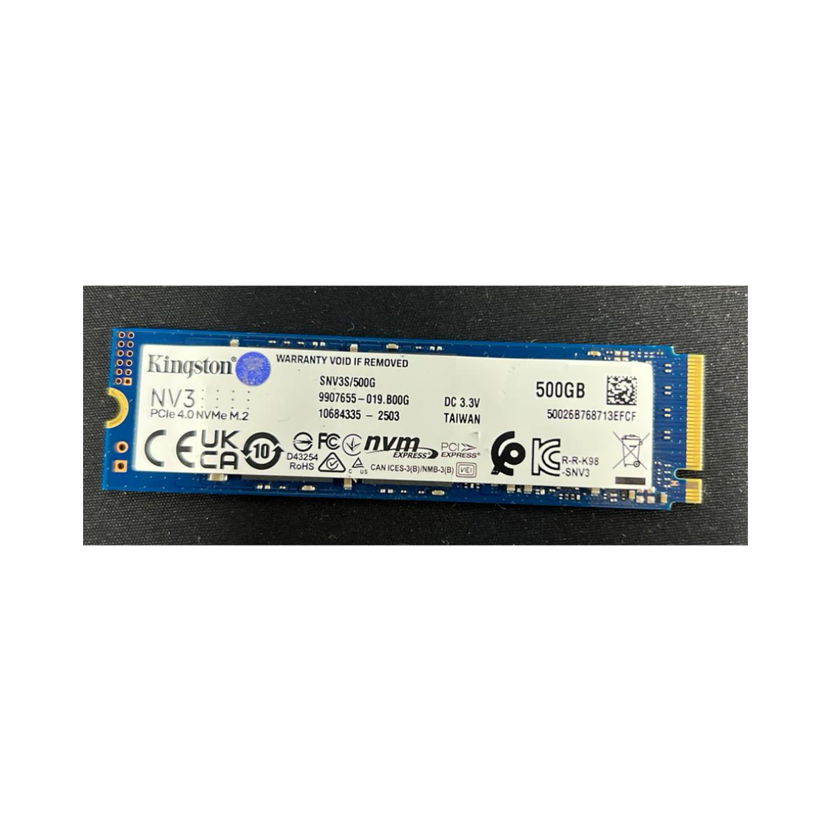 Kingston NV3 500GB PCIe 4.0 NVMe M.2 SSD Up to 5000MB/s – As New Condition Kingston