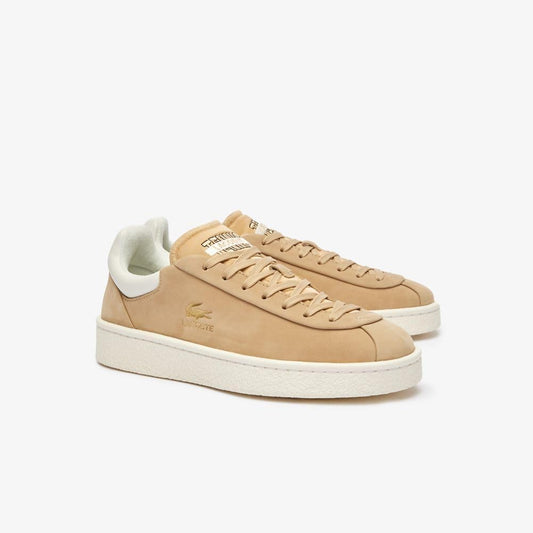 Lacoste Women's Baseshot Premium 124 1 SFA Sneaker, Light Brown/Off White - EU 40.5
