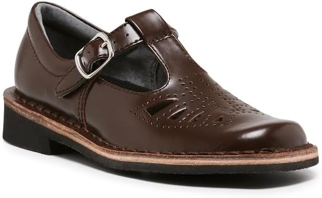 Harrison Girls' Indiana II Youth T-Bar School Shoe, Brown Hi-Shine - EU 38.5 Harrison