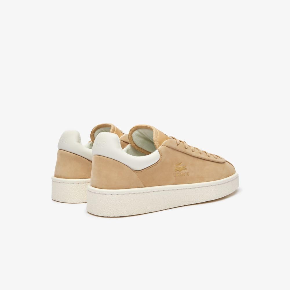 Lacoste Women's Baseshot Premium 124 1 SFA Sneaker, Light Brown/Off White - EU 40.5