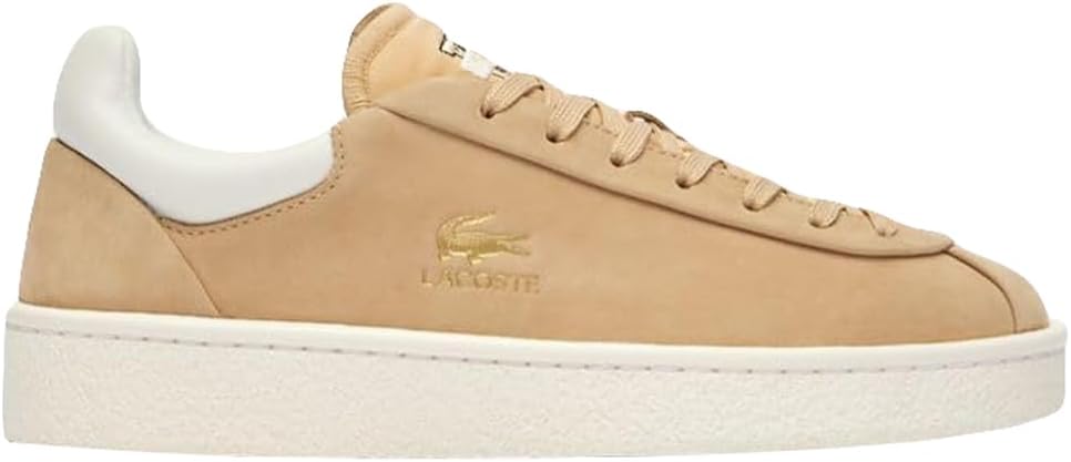 Lacoste Women's Baseshot Premium 124 1 SFA Sneaker, Light Brown/Off White - EU 40.5