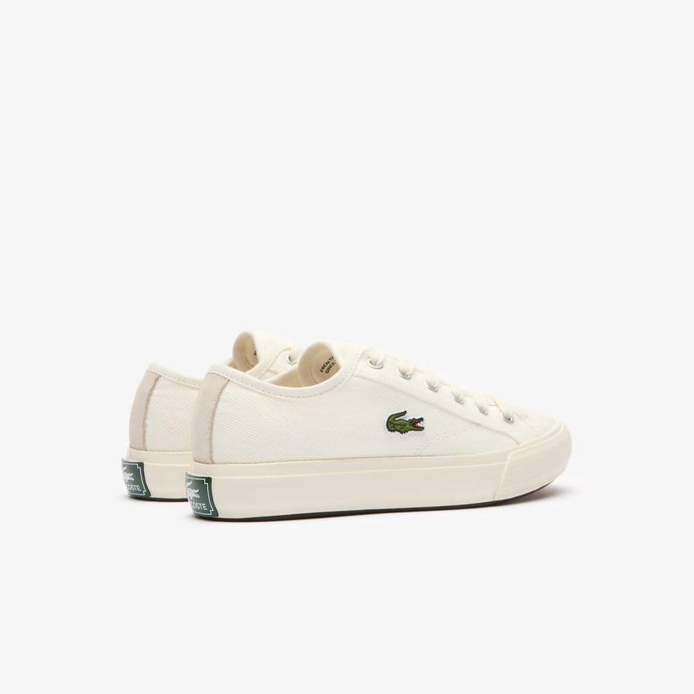 Lacoste Women's Backcourt 124 Canvas Sneaker, Off White - pair side view