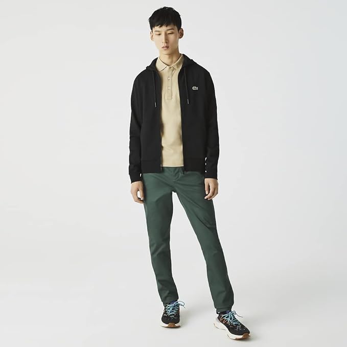 Lacoste Men's Essentials Nb Zip Front Sweat, Black, X-Large Lacoste