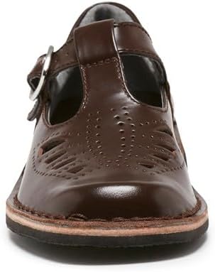 Harrison Girls' Indiana II Youth T-Bar School Shoe, Brown Hi-Shine - EU 38.5 Harrison