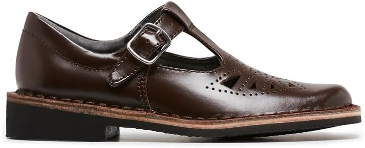 Harrison Girls' Indiana II Youth T-Bar School Shoe, Brown Hi-Shine - EU 38.5 Harrison