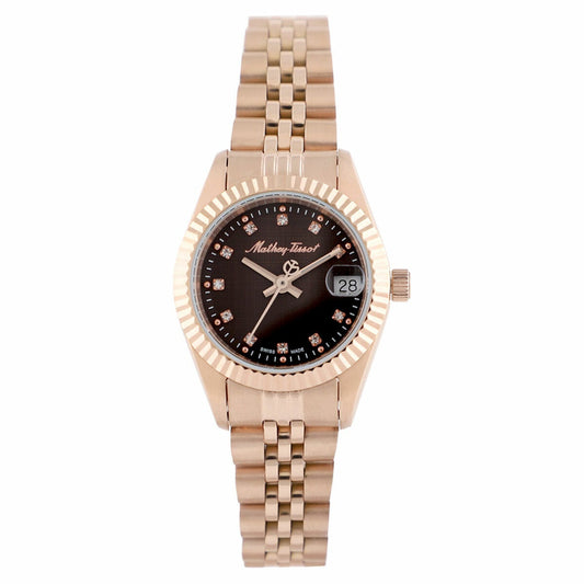 Mathey-Tissot Rose Gold Steel Brown Dial Women's Watch D710PRM - Excellent - Refurbished