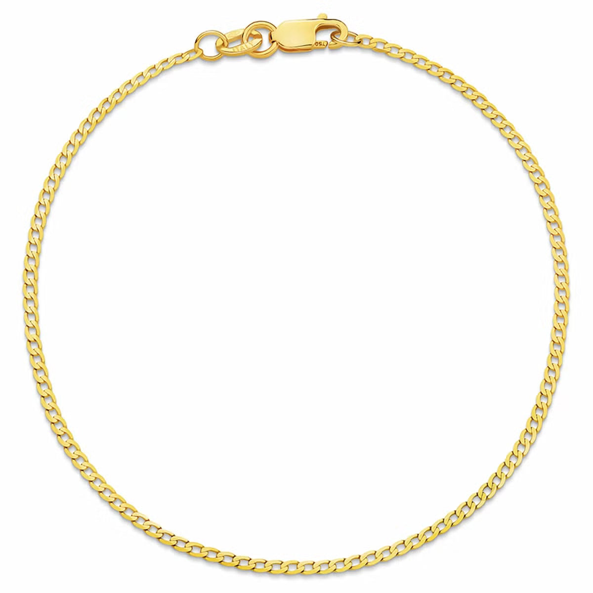 18KT Yellow Gold Flat Curb Bracelet 1g