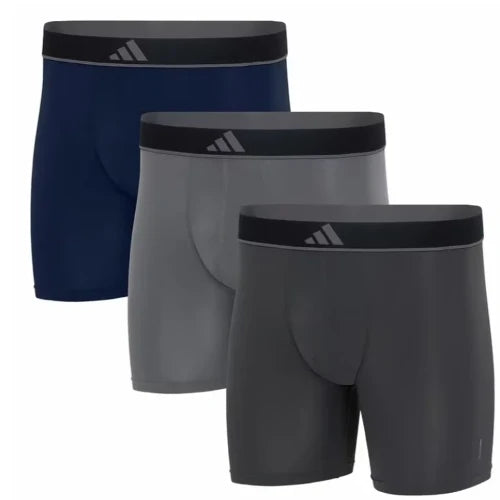 Adidas Active Microflex Boxer Briefs 3 Pack Mens - Carbon/Grey Four/Dark Blue ADIDAS