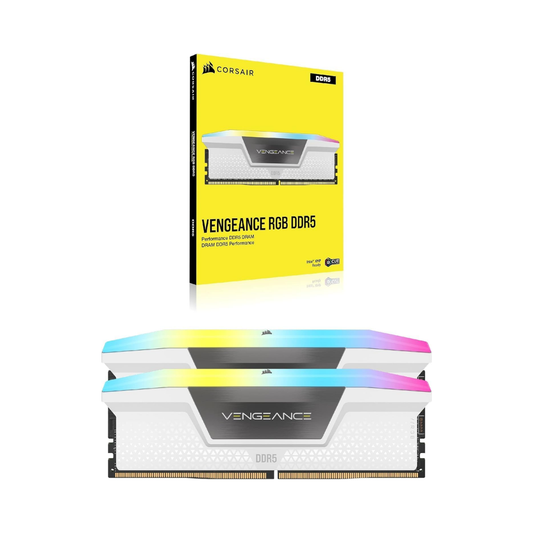 CORSAIR Vengeance RGB DDR5 RAM 32GB (2x16GB) 6000MHz CL36 Intel XMP White - As New CORSAIR