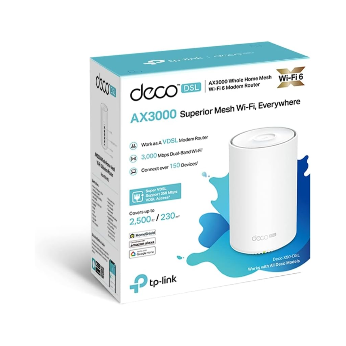 TP-Link Deco X50-DSL AX3000 Whole Home Mesh Wi-Fi 6 Modem Router – As New Condition TP-LINK