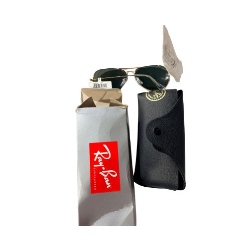 Ray-Ban RB3025 Classic Aviator Sunglasses, Gold on Black/G-15 Green, 58 mm - As New Condition RAY-BAN