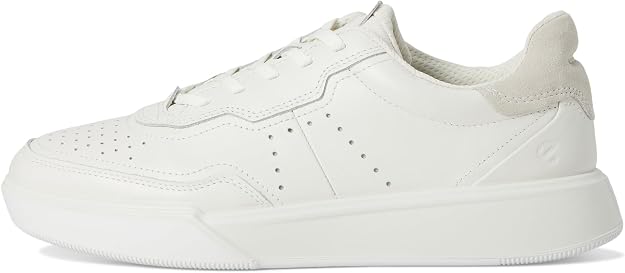 ECCO Women's Street Court Low-Cut Sneaker, White/Shadow White, EU 37/US 6-6.5 AMAZON PERTH CLOTH