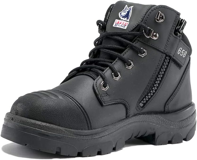 Steel Blue Men's Parkes Zip Scuff Cap Safety Boot, Black - EU 40 Steel Blue