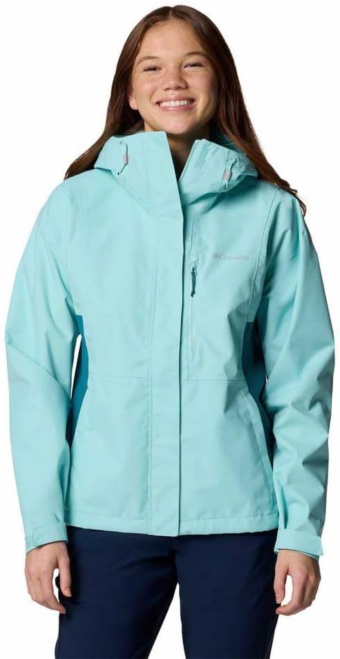 Columbia Women's Hikebound II Waterproof Rain Jacket, Spray/River Blue, Medium Columbia