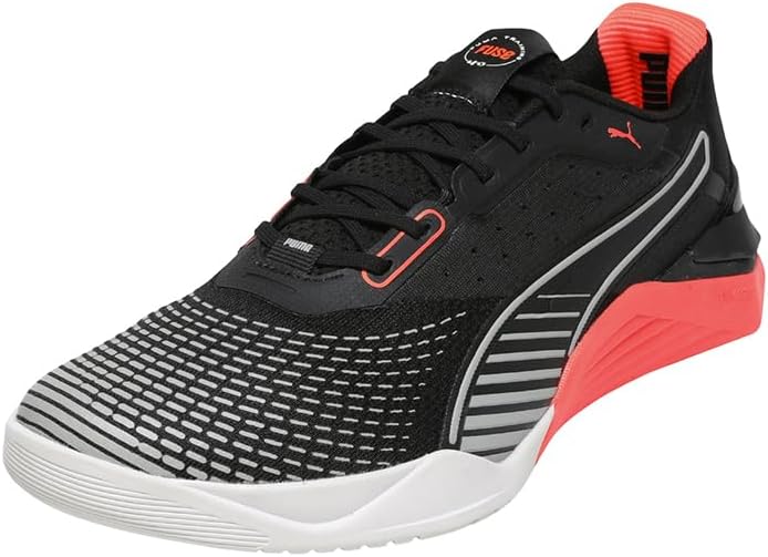 PUMA Unisex Adult's Fuse 4.0 Sneaker, PUMA Black/PUMA White/Glowing Red/Gray Echo, 10.5 US Womens/9 US Mens, EU 42 Puma