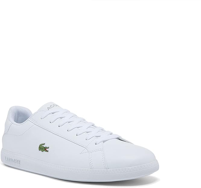 Lacoste Men's Graduate BL21 1 SMA Sneaker, White/White, 12 US Lacoste