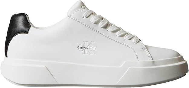 Calvin Klein Men's Chunky Cupsole Sneaker, White/Black, 44 Calvin Klein