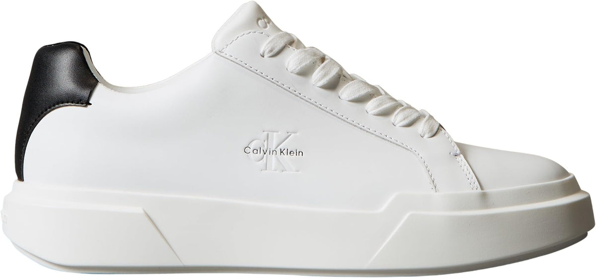 Calvin Klein Men's Chunky Cupsole Sneaker, White/Black, 44 Calvin Klein