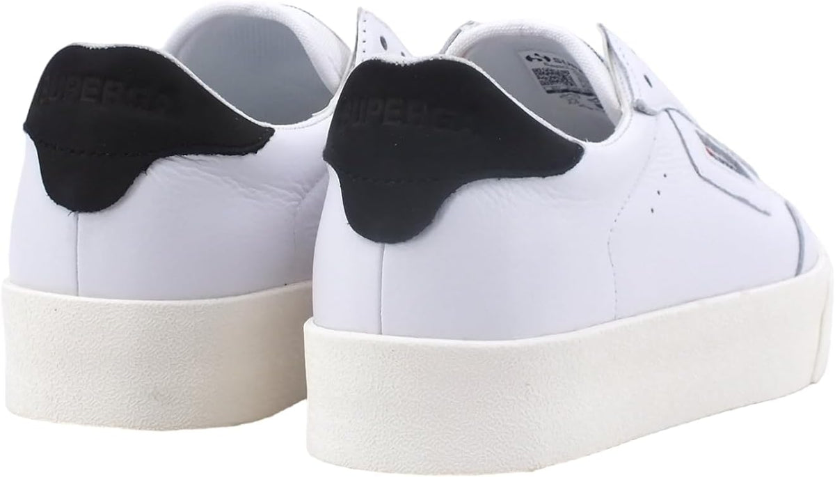 Superga Women's 3854 Court Platform Sneaker, White Black Favorio - EU 37 Superga