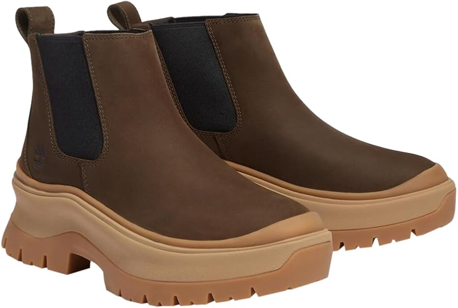 Timberland Women's Roxie Lane Mid Chelsea Boot, Dark Brown Nubuck, US 8, EU 39 TIMBERLAND