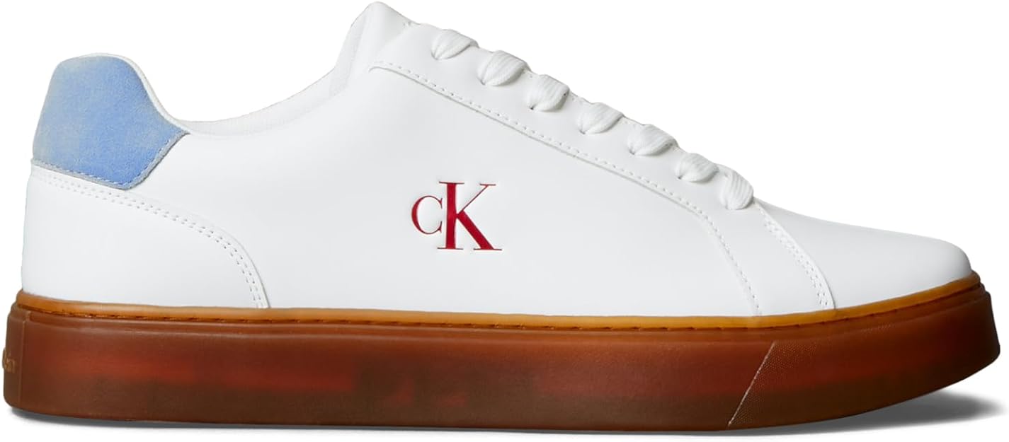 Calvin Klein Men's Classic Cupsole Sneaker, BRT Wht/Riviera/Gum, 43 Calvin Klein