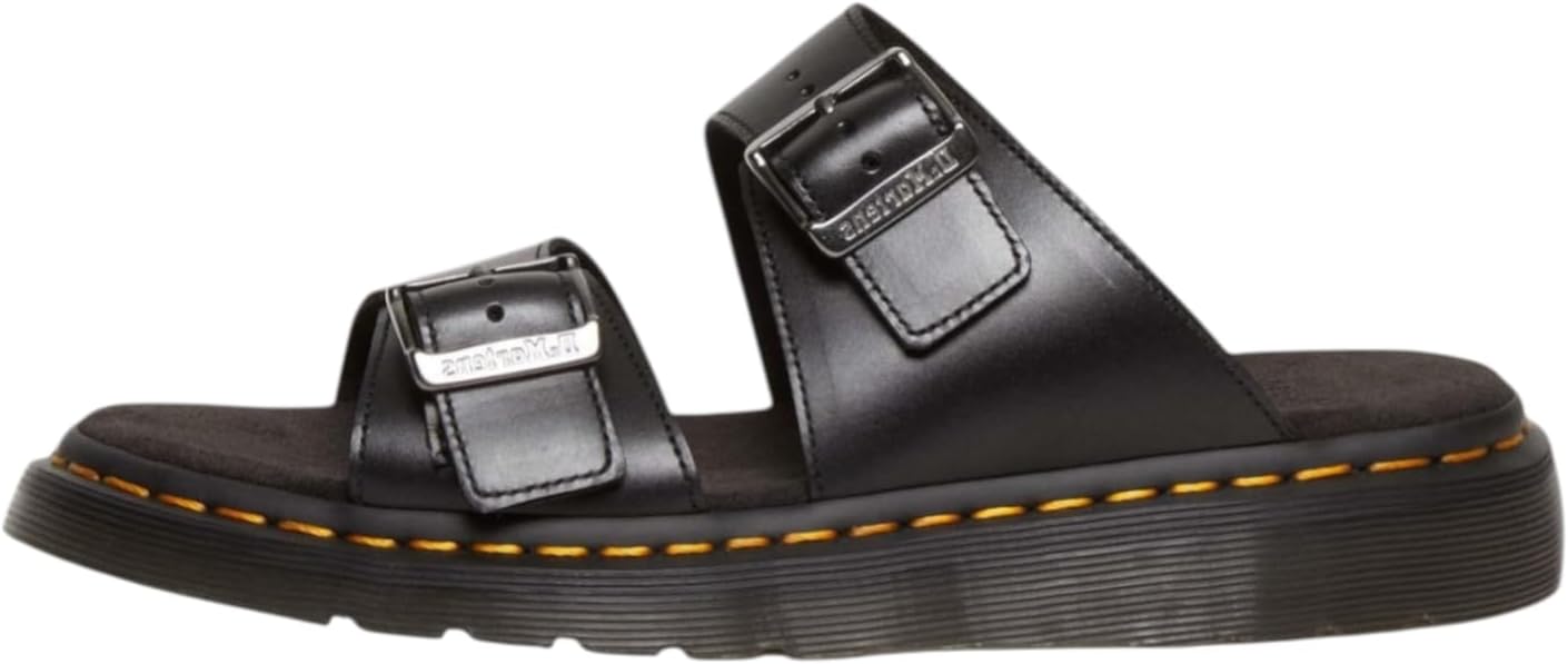 Dr. Martens Unisex Josef Slide Sandal, Black Analine Leather, UK 12/US M13W14 /EU 47 Dr Martens