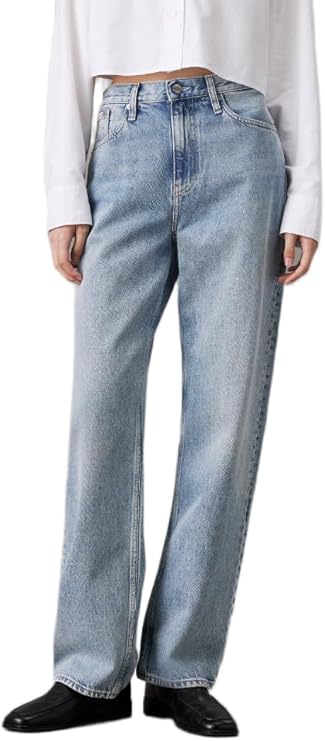 Calvin Klein Jeans Women's High Rise Loose Jeans, Denim Light, 30W x 30L Calvin Klein