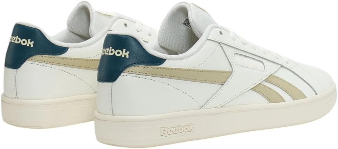 Reebok Unisex Court Retro Sneaker, Chalk/Classic Beige/Retro Teal, 12.5 US Women/11 US Men Reebok