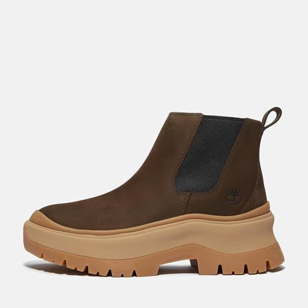 Timberland Women's Roxie Lane Mid Chelsea Boot, Dark Brown Nubuck, US 8, EU 39 TIMBERLAND