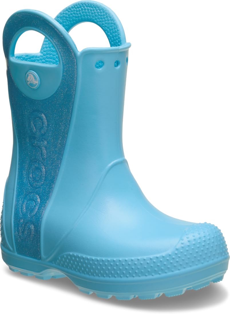 Crocs Kids Handle It Rain Boot, Glitter Mist - J3 / EU 35 CROCS