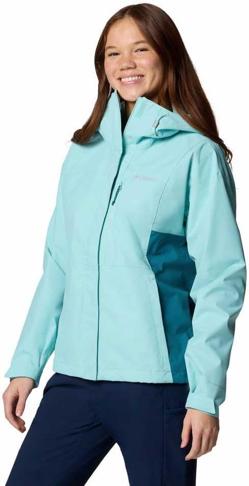 Columbia Women's Hikebound II Waterproof Rain Jacket, Spray/River Blue, Medium Columbia