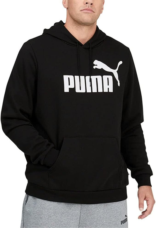 PUMA Men's Essential Big Logo Fleece Hoodie, X-Large, Black Puma