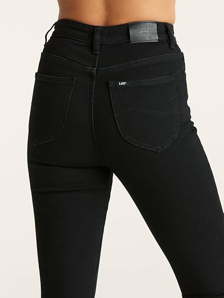 Lee Women's High Licks Crop Skinny Jeans, Primo Black, 6 LEE