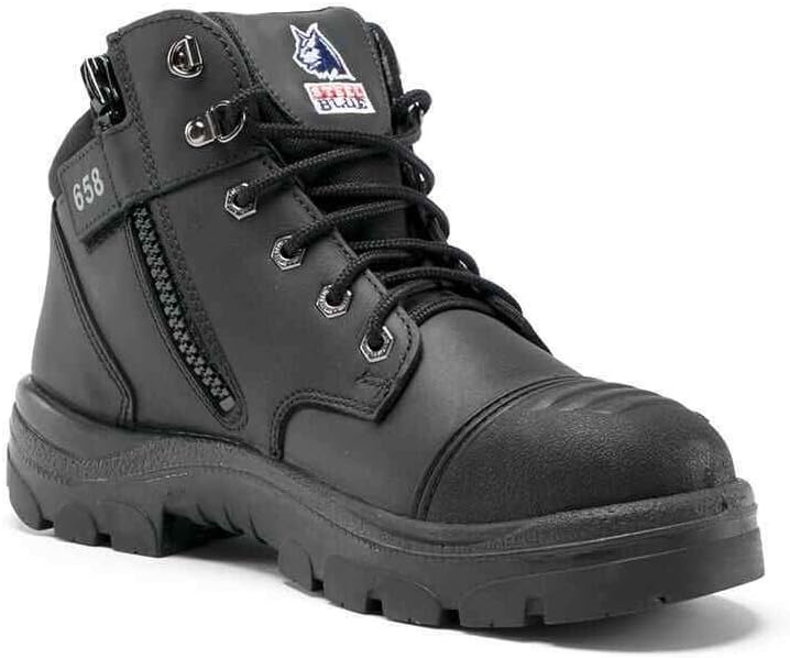 Steel Blue Men's Parkes Zip Scuff Cap Safety Boot, Black - EU 40 Steel Blue