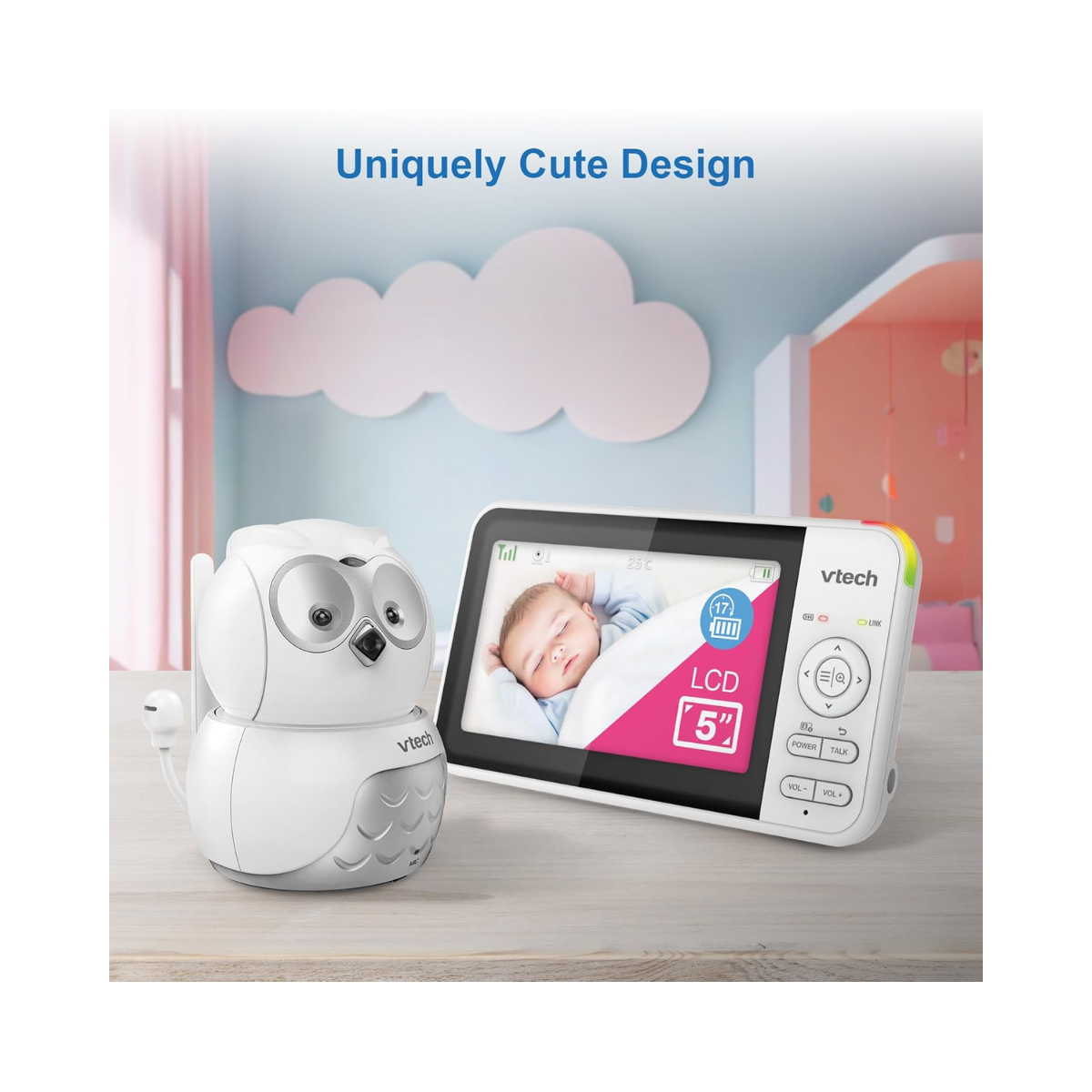 VTech BM5550-OWLN 5" 2-Camera Full Colour Pan & Tilt - As New Condition VTECH