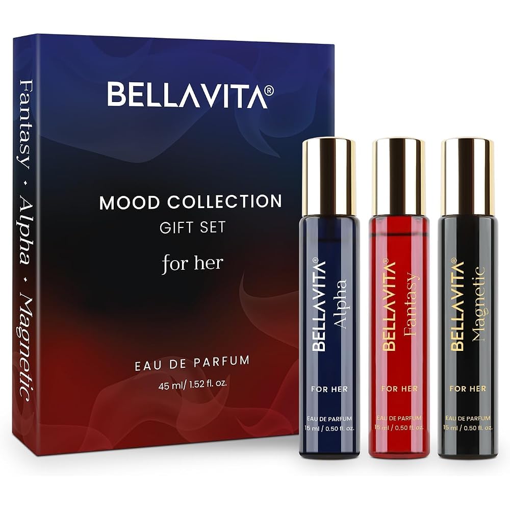 Bella Vita Luxury Mood Collection Gift Set for Her - 3 x 15ml Eau de Parfum (Alpha, Fantasy, Magnetic) BELLAVITA