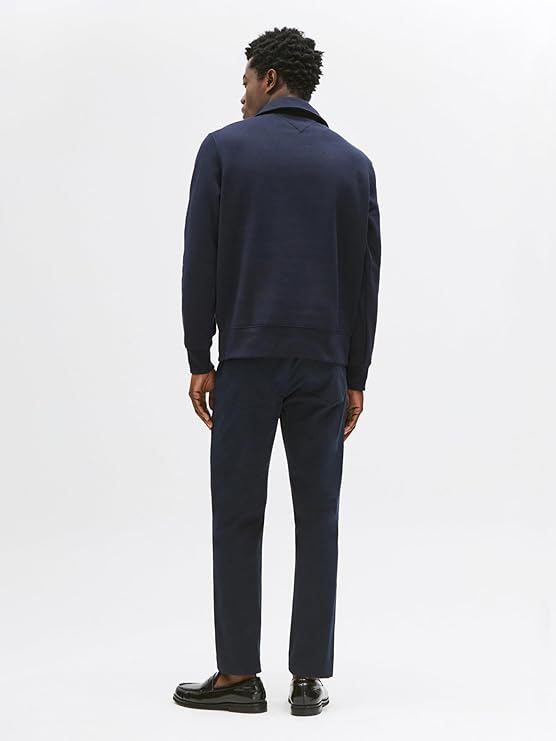 Tommy Hilfiger Men's Collared Zip Heavy Knit Polo Shirt, Desert Sky, Medium Tommy Hilfiger