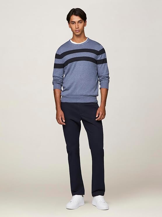 Tommy Hilfiger Men's Stamford Sweater, B8803 Navy Heather, Medium Tommy Hilfiger