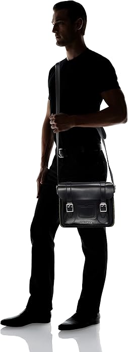 Dr. Martens 11 Inch Leather Satchel Bag, Black Kiev Smooth Leather Dr Martens