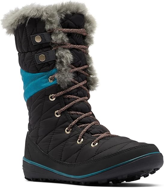 Columbia Women's Heavenly Omni-Heat Snow Boot, Black/Deep Water, 9 Columbia