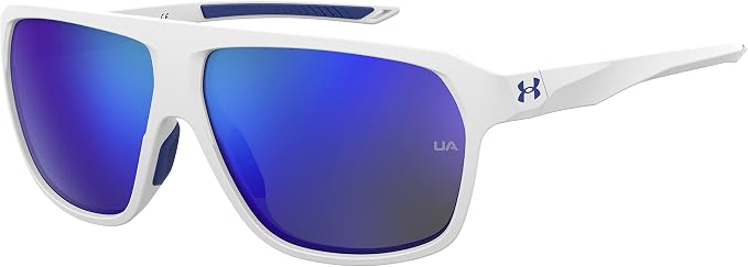 Under Armour UA Dominate WWK/W1 Sports Sunglasses - Matte White/Blue Mirror - 62-12-130 UNDER ARMOUR