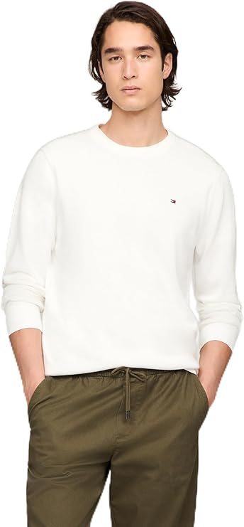 Tommy Hilfiger Men's M Amherst Cotton Sweaters, Milky Way, X-Large Tommy Hilfiger
