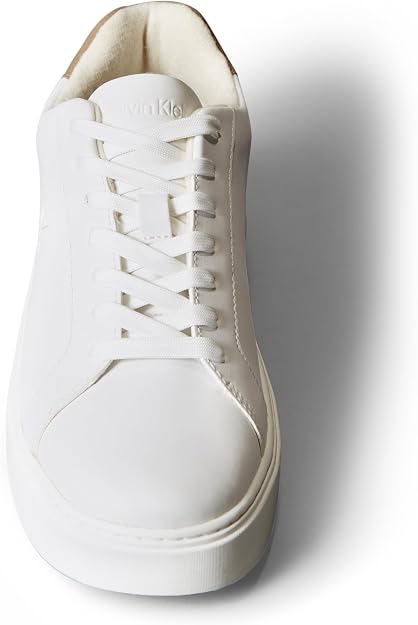 Calvin Klein Men's Classic Cupsole Sneaker, Bright White/Khaki, 44 EU Calvin Klein