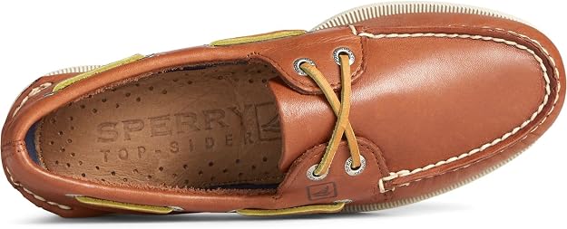 Sperry Men's Authentic Original 2-Eye Leather Boat Shoe, Tan, 9.5 / EU 42.5 Sperry