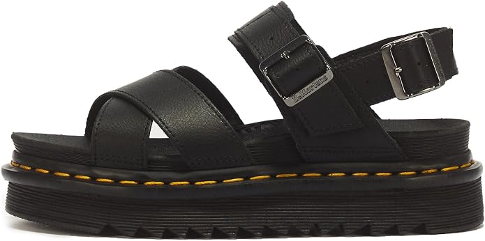 Dr. Martens Women's Voss II Cross Strap Sandal, Black Athena Leather, UK 3/US 5/EU  36 Dr Martens