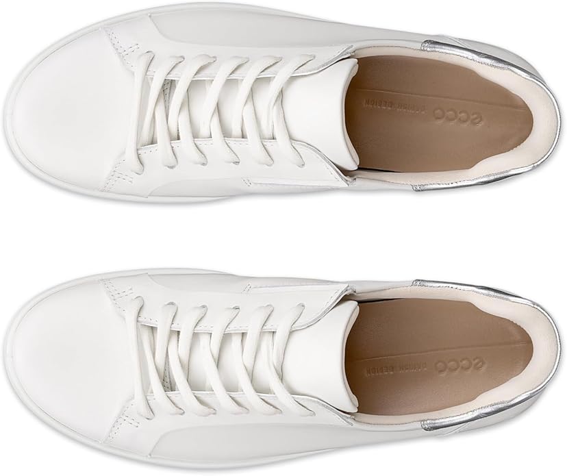 ECCO Women's Soft 7 Easy Slip Leather Sneaker, White/Pure Silver, EU 40/US 9-9.5 ECCO
