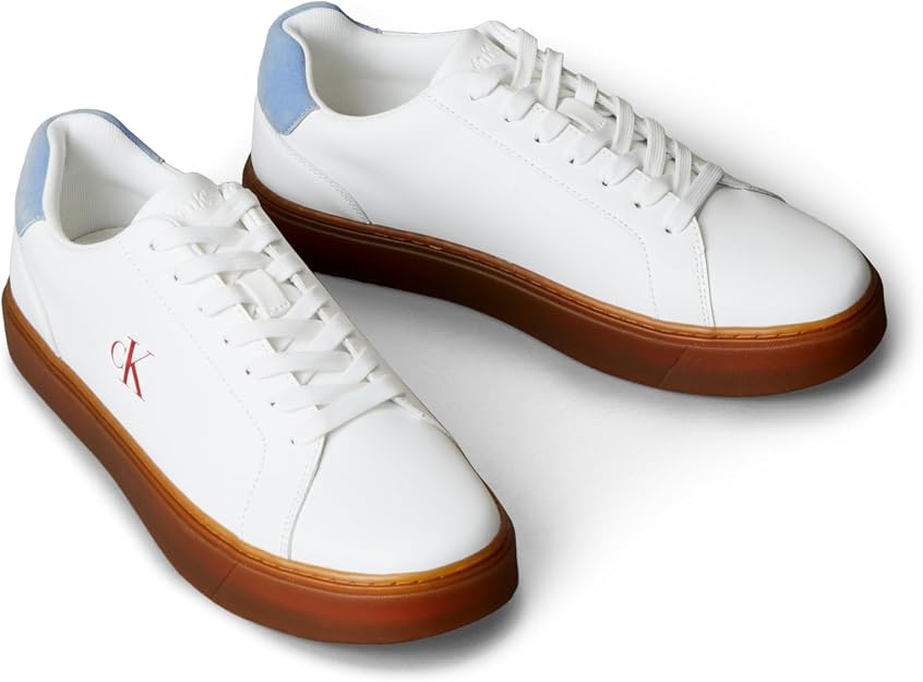 Calvin Klein Men's Classic Cupsole Sneaker, BRT Wht/Riviera/Gum, 43 Calvin Klein