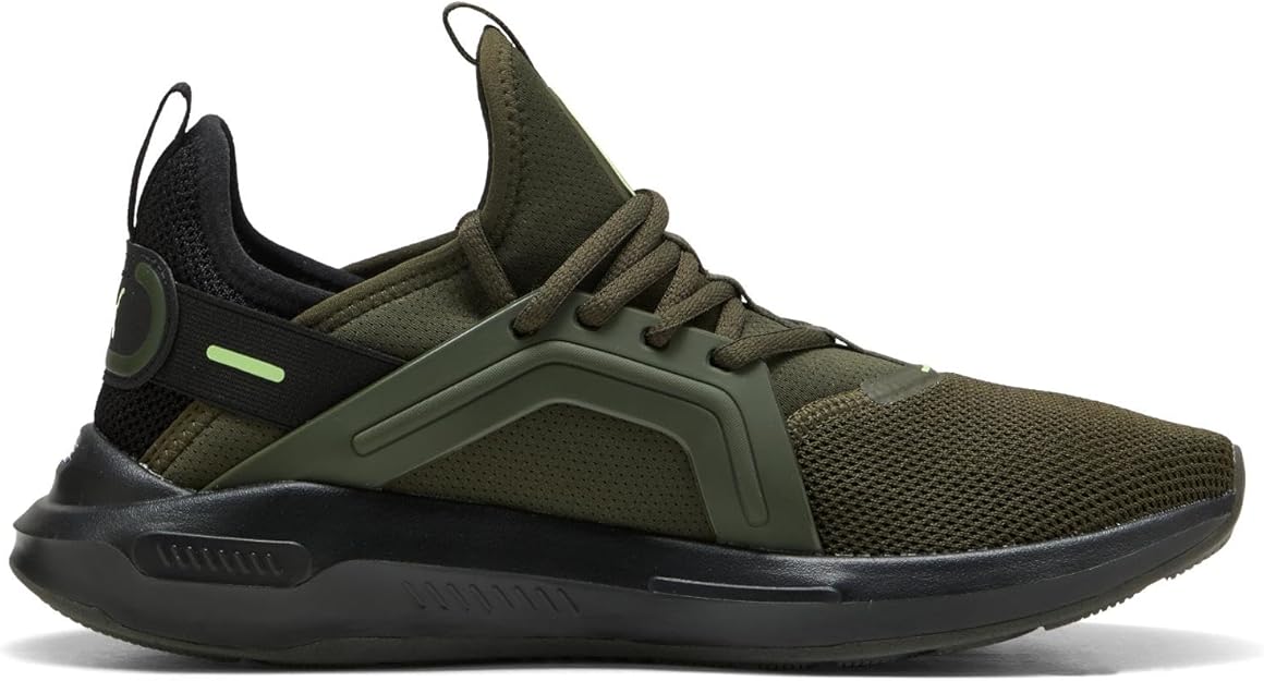 PUMA Men's Softride Enzo 5 Sneaker, Dark Olive/PUMA Black/Fizzy Light, 6 US / EU 38 Puma